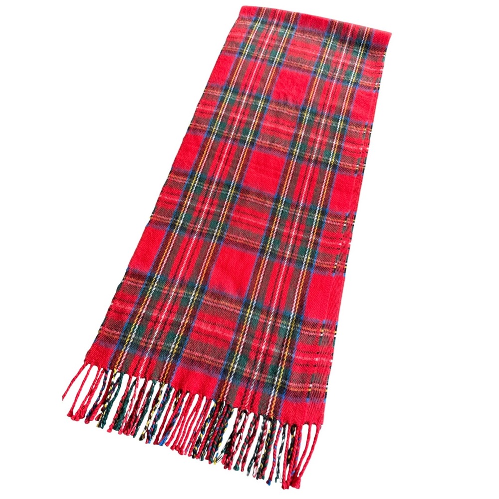 Rock Creek Red Plaid Acrylic Scarf Fringe Winter Accessory‎ 64x12